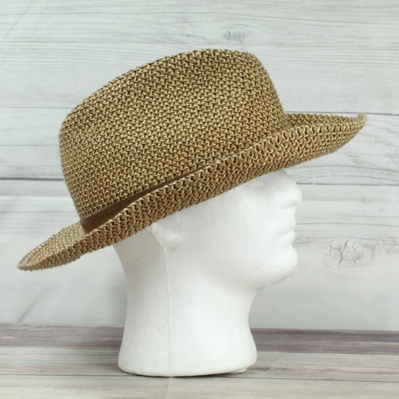 OUTBACK Wallaroo Brown 100% Paper Braid Woven Fedora Hat Size XL - Picture 3 of 10